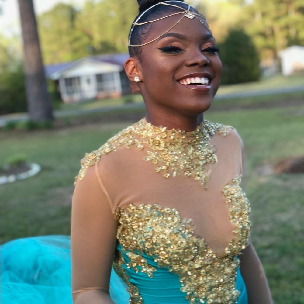 AQUA/TEAL MERMAID PROM DRESS
